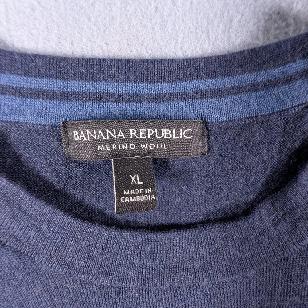 Banana‎ Republic Sweater Mens Size XL Merino Wool Crewneck Long Sleeve